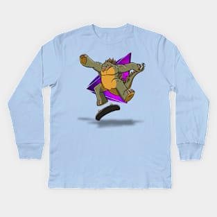 Kick flip dino Kids Long Sleeve T-Shirt